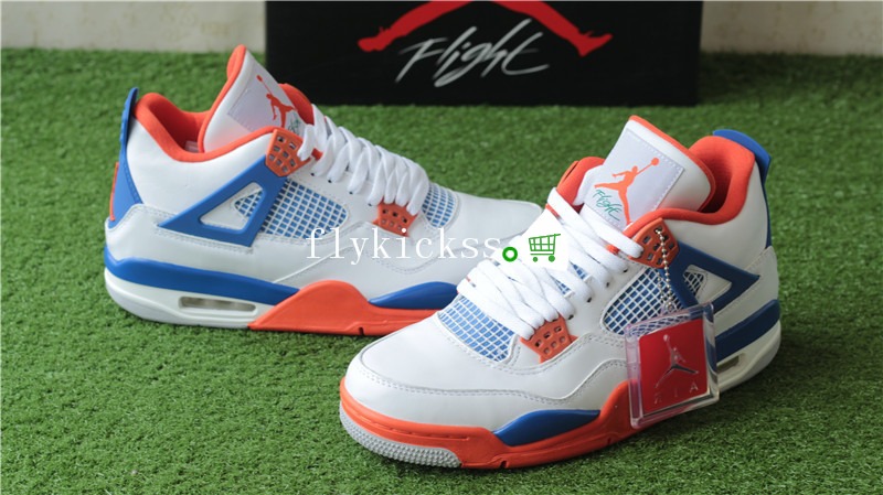 Authentic Air Jordan 4 Retro Game Royal Orange